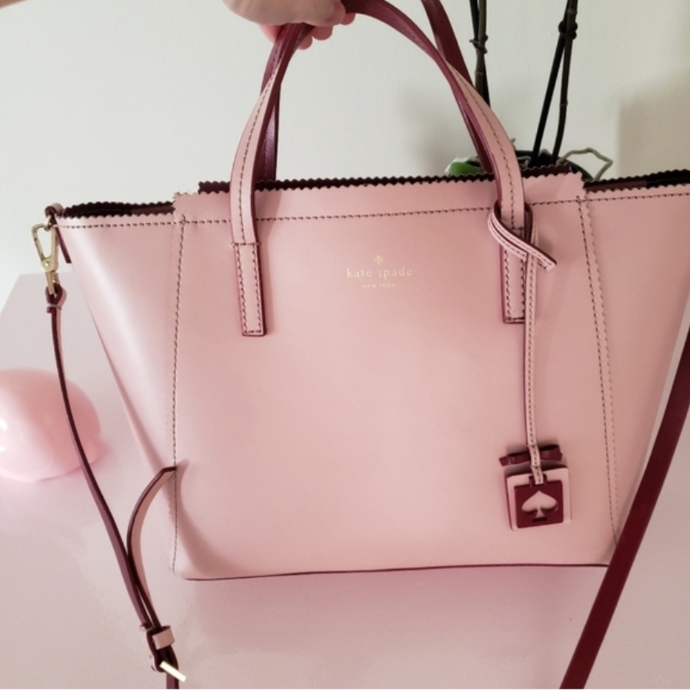 Kate Spade ♠️ Large Loryn Pink/mauve/raspberry tote wkru3034 leather